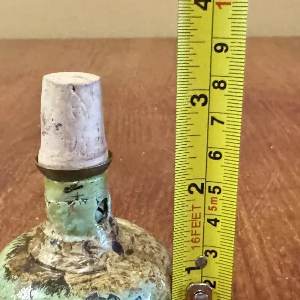 Vintage Wooden Wine Bottle Stopper Green Map Design Rustic Decorative 3”,,,